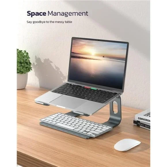 Laptop Stand, Ergonomic Aluminum Laptop Mount Computer Stand for Desk - Gray
